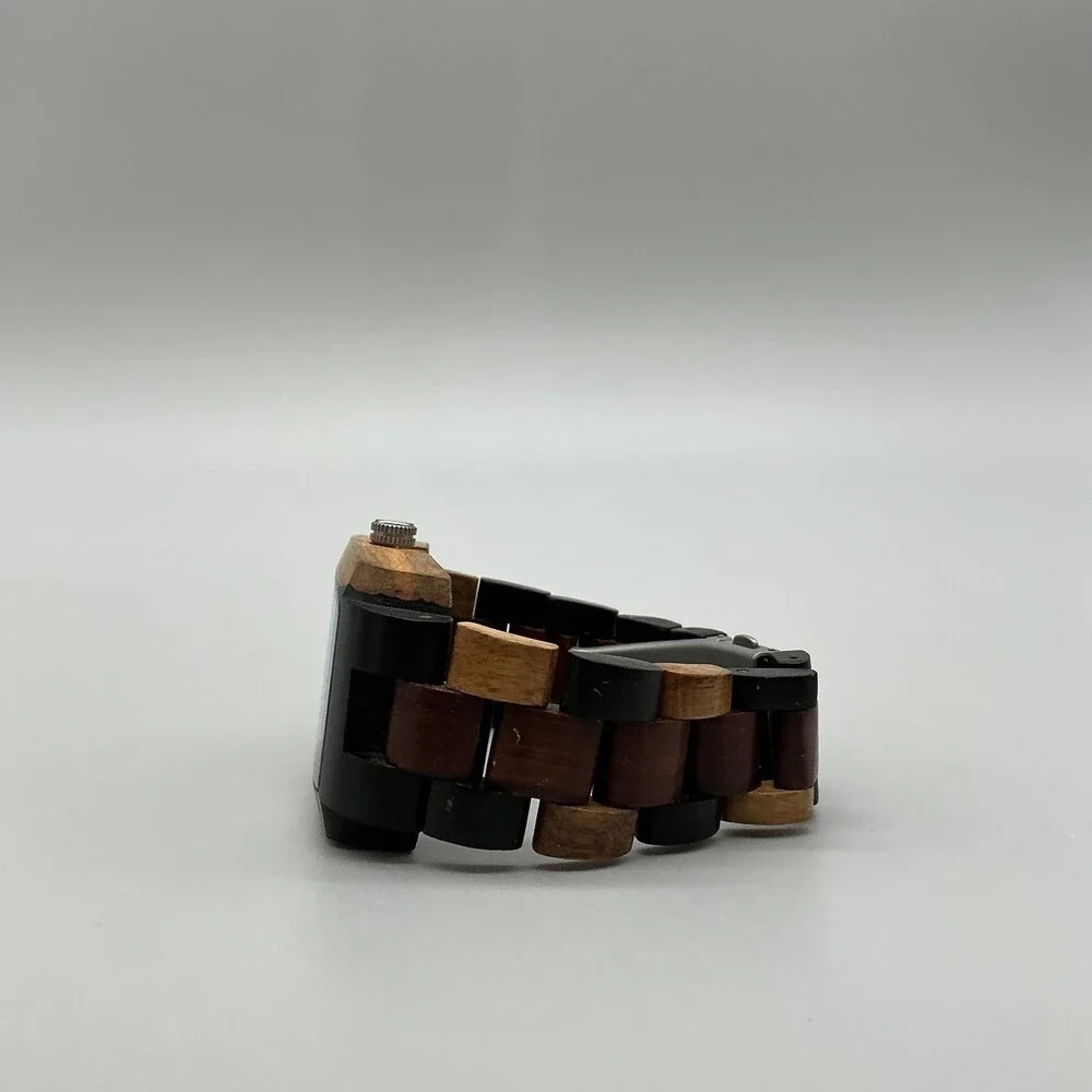 Tense Wooden Collection Mens Watch 35mm Beige Dial Wood Bracelet Date 6.75